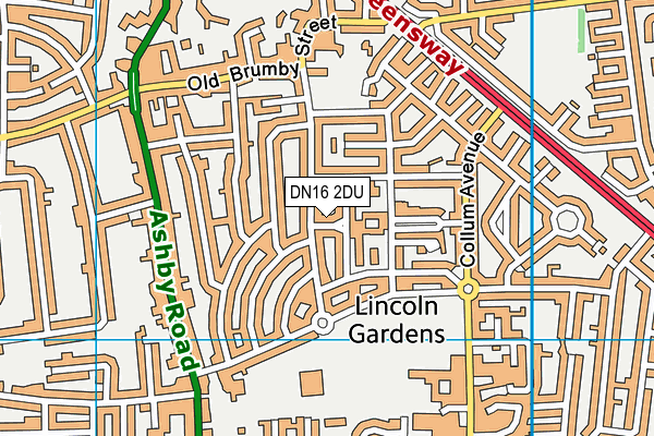 DN16 2DU map - OS VectorMap District (Ordnance Survey)