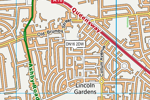 DN16 2DW map - OS VectorMap District (Ordnance Survey)