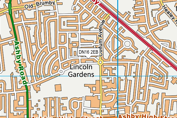 DN16 2EB map - OS VectorMap District (Ordnance Survey)