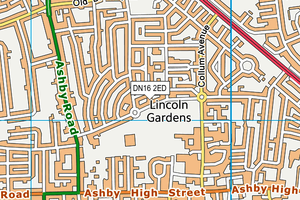 Lincoln Gardens Primary School map (DN16 2ED) - OS VectorMap District (Ordnance Survey)