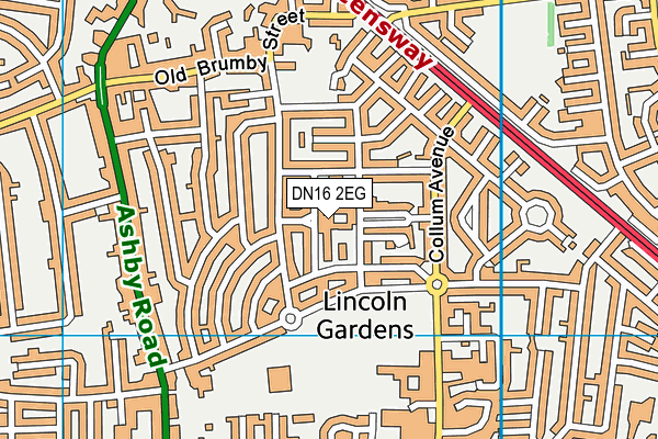 DN16 2EG map - OS VectorMap District (Ordnance Survey)
