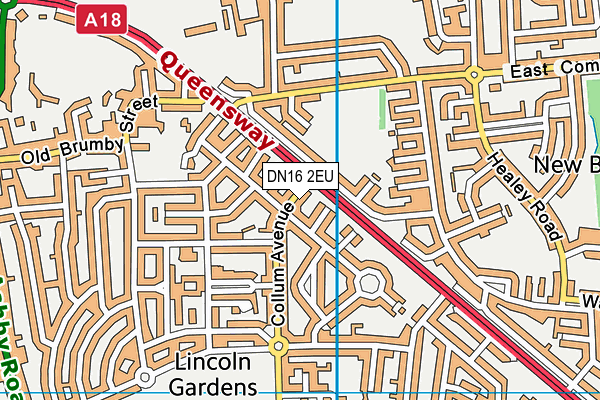 DN16 2EU map - OS VectorMap District (Ordnance Survey)