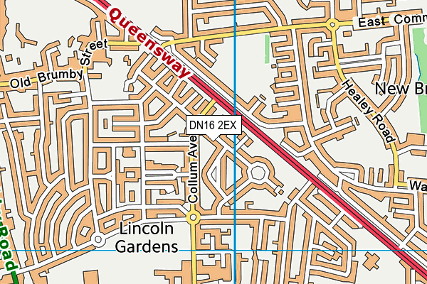 DN16 2EX map - OS VectorMap District (Ordnance Survey)