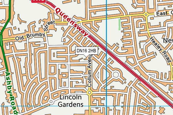 DN16 2HB map - OS VectorMap District (Ordnance Survey)