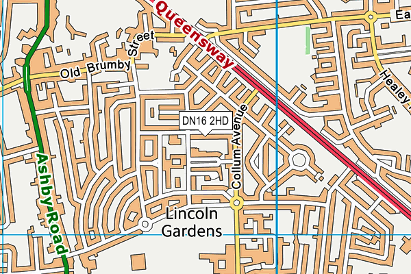 DN16 2HD map - OS VectorMap District (Ordnance Survey)