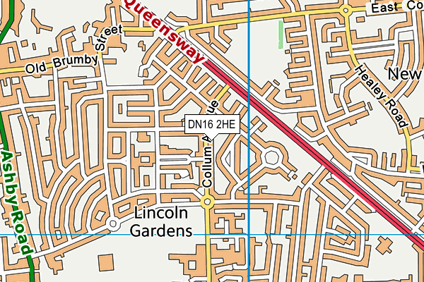 DN16 2HE map - OS VectorMap District (Ordnance Survey)