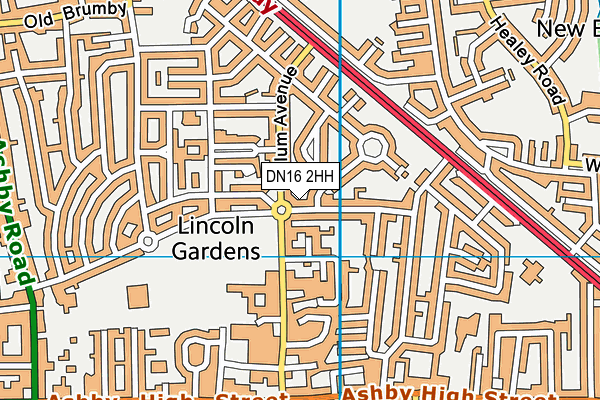 DN16 2HH map - OS VectorMap District (Ordnance Survey)