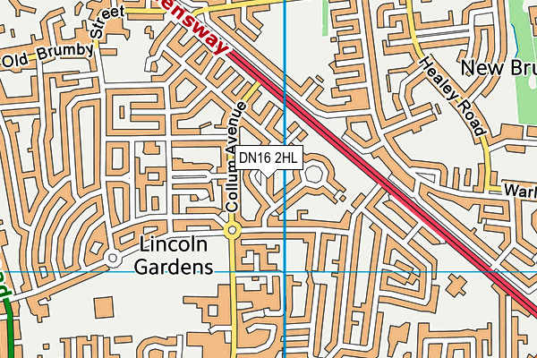 DN16 2HL map - OS VectorMap District (Ordnance Survey)
