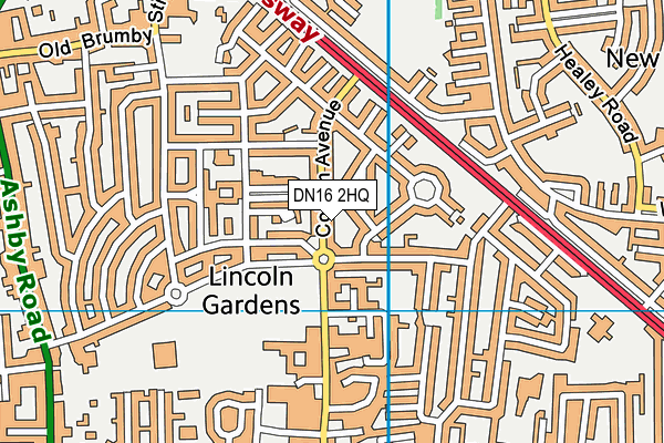 DN16 2HQ map - OS VectorMap District (Ordnance Survey)
