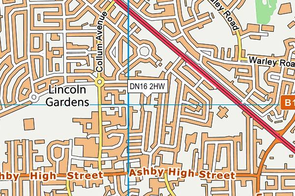 DN16 2HW map - OS VectorMap District (Ordnance Survey)
