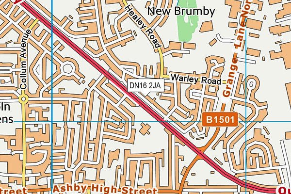DN16 2JA map - OS VectorMap District (Ordnance Survey)