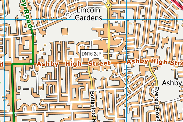 DN16 2JP map - OS VectorMap District (Ordnance Survey)