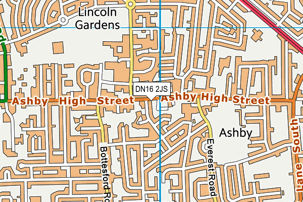 DN16 2JS map - OS VectorMap District (Ordnance Survey)