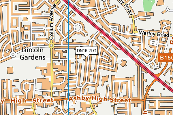 DN16 2LG map - OS VectorMap District (Ordnance Survey)