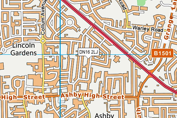 DN16 2LJ map - OS VectorMap District (Ordnance Survey)