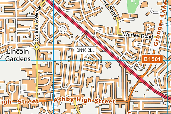 DN16 2LL map - OS VectorMap District (Ordnance Survey)
