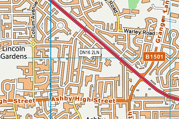 DN16 2LN map - OS VectorMap District (Ordnance Survey)