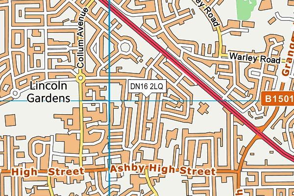 DN16 2LQ map - OS VectorMap District (Ordnance Survey)