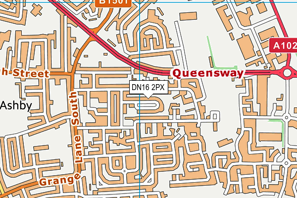 DN16 2PX map - OS VectorMap District (Ordnance Survey)