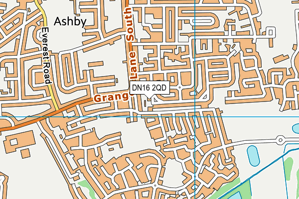 DN16 2QD map - OS VectorMap District (Ordnance Survey)