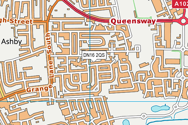 DN16 2QS map - OS VectorMap District (Ordnance Survey)