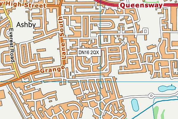 DN16 2QX map - OS VectorMap District (Ordnance Survey)