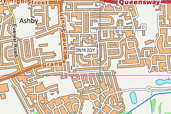 DN16 2QY map - OS VectorMap District (Ordnance Survey)