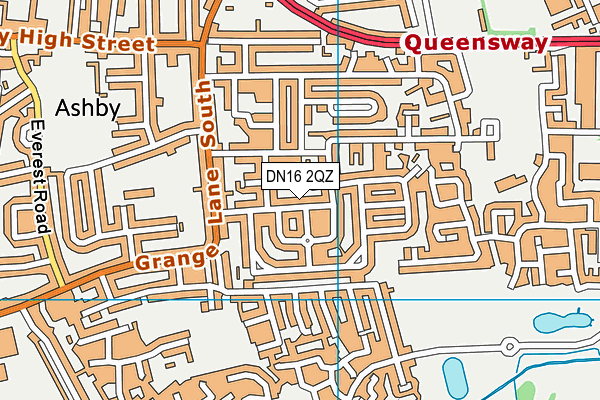 DN16 2QZ map - OS VectorMap District (Ordnance Survey)