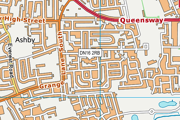 DN16 2RB map - OS VectorMap District (Ordnance Survey)
