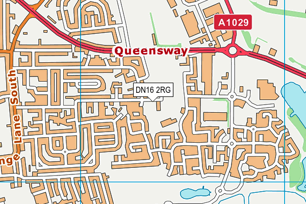 DN16 2RG map - OS VectorMap District (Ordnance Survey)