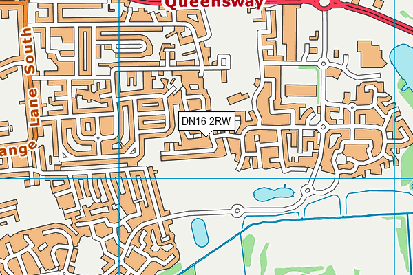 DN16 2RW map - OS VectorMap District (Ordnance Survey)