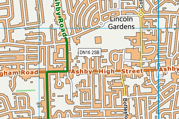 DN16 2SB map - OS VectorMap District (Ordnance Survey)