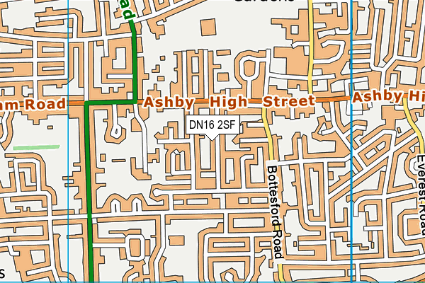 DN16 2SF map - OS VectorMap District (Ordnance Survey)