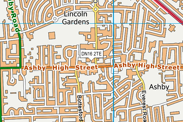 DN16 2TE map - OS VectorMap District (Ordnance Survey)