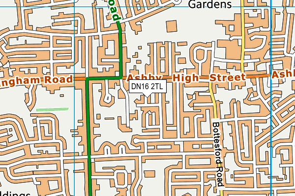 DN16 2TL map - OS VectorMap District (Ordnance Survey)