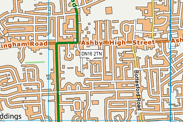 DN16 2TN map - OS VectorMap District (Ordnance Survey)