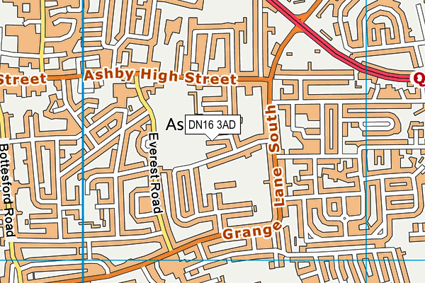 DN16 3AD map - OS VectorMap District (Ordnance Survey)