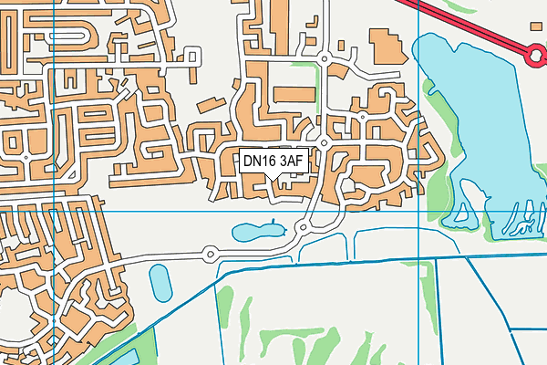 DN16 3AF map - OS VectorMap District (Ordnance Survey)