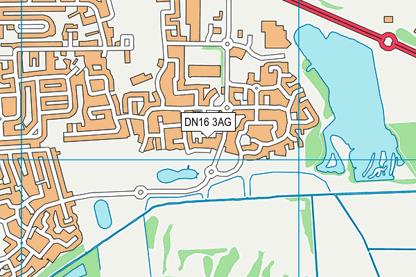 DN16 3AG map - OS VectorMap District (Ordnance Survey)