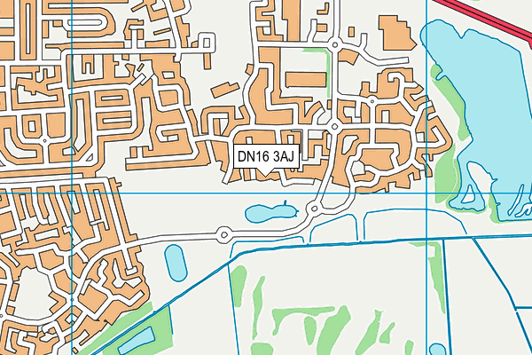 DN16 3AJ map - OS VectorMap District (Ordnance Survey)