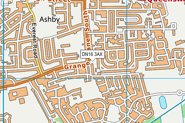 DN16 3AX map - OS VectorMap District (Ordnance Survey)