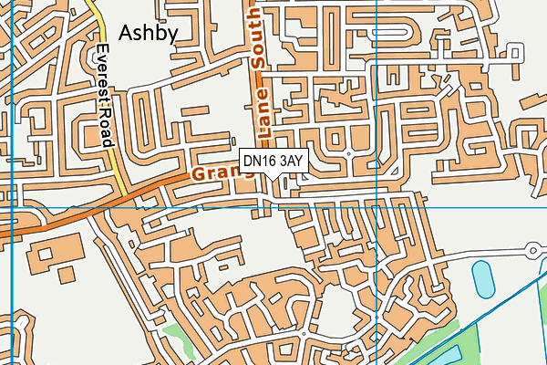 DN16 3AY map - OS VectorMap District (Ordnance Survey)