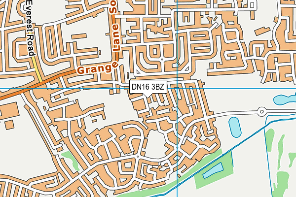 DN16 3BZ map - OS VectorMap District (Ordnance Survey)