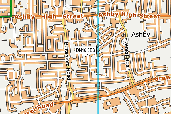 DN16 3ES map - OS VectorMap District (Ordnance Survey)