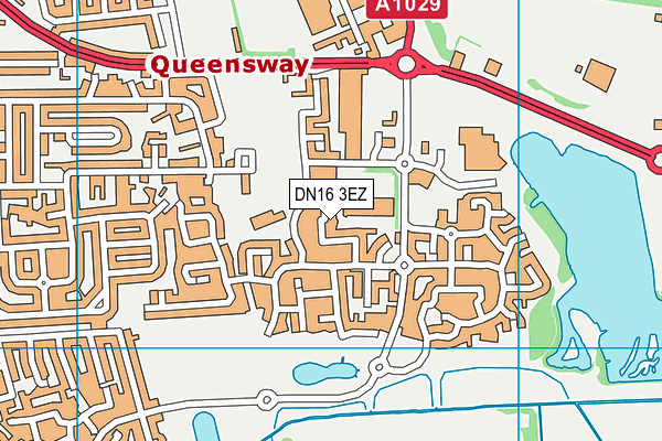 DN16 3EZ map - OS VectorMap District (Ordnance Survey)