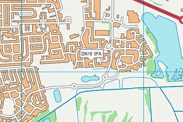 DN16 3FA map - OS VectorMap District (Ordnance Survey)