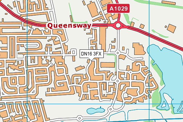 DN16 3FX map - OS VectorMap District (Ordnance Survey)