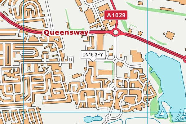 DN16 3FY map - OS VectorMap District (Ordnance Survey)