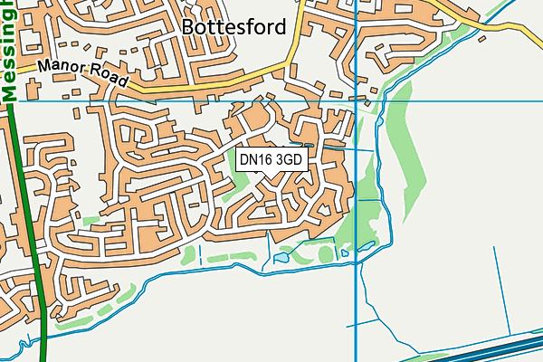 DN16 3GD map - OS VectorMap District (Ordnance Survey)