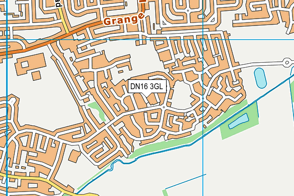 DN16 3GL map - OS VectorMap District (Ordnance Survey)